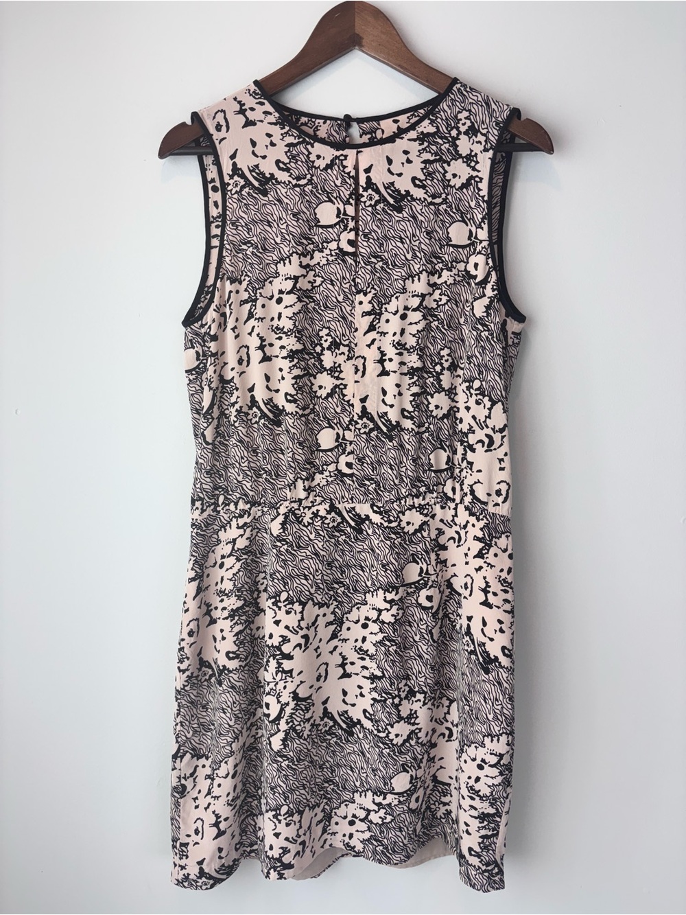 Anthropologie 4C 4.Collective 100% Silk Abstract Floral Shift Dress Size 10